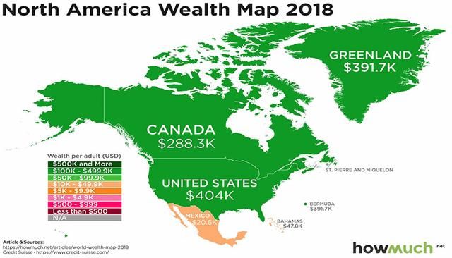 圖解：到底哪國人最有錢？看看這張世界財(cái)富地圖