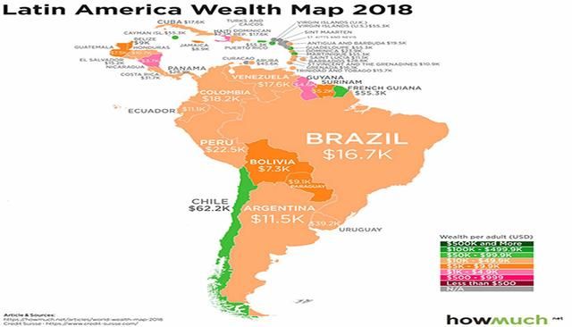 圖解：到底哪國人最有錢？看看這張世界財(cái)富地圖